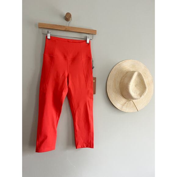 Girlfriend Collective | Crop Compression Leggings | Racer Coral | Sz XS | NWT - Picture 1 of 8